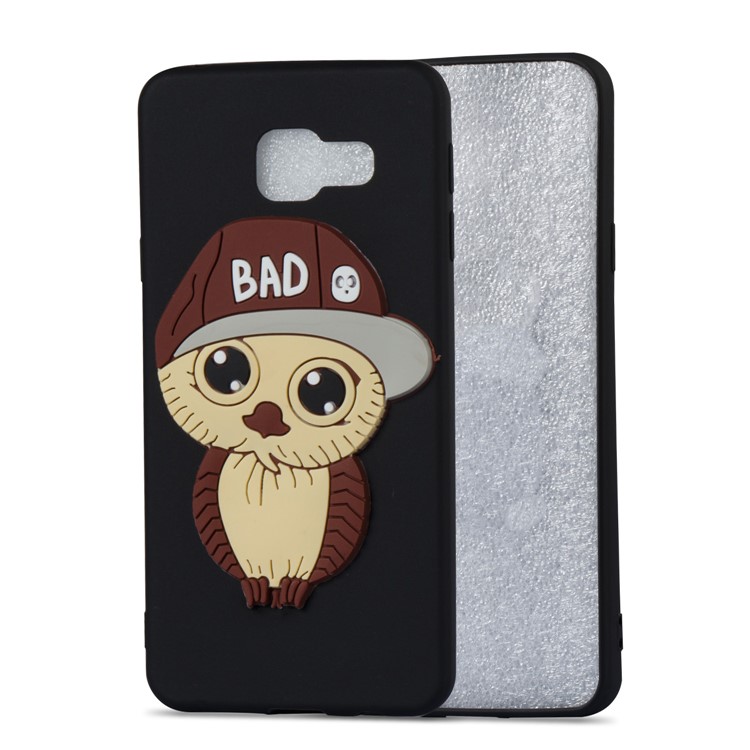 Cute 3D Male Owl Pattern Soft TPU Case for Samsung Galaxy A3 SM-A310F (2016) - Black-4
