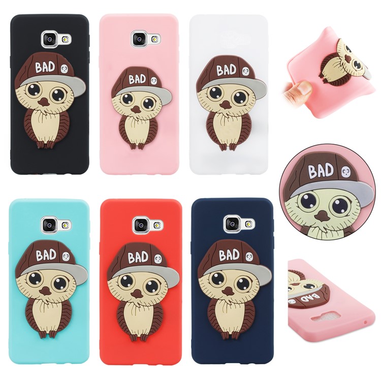 Cute 3D Male Owl Pattern Soft TPU Case for Samsung Galaxy A3 SM-A310F (2016) - Black-7