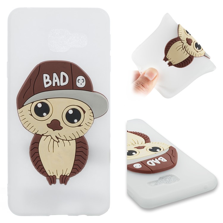 Cute 3D Male Owl Pattern Soft TPU Cover for Samsung Galaxy A3 SM-A310F (2016) - White-1
