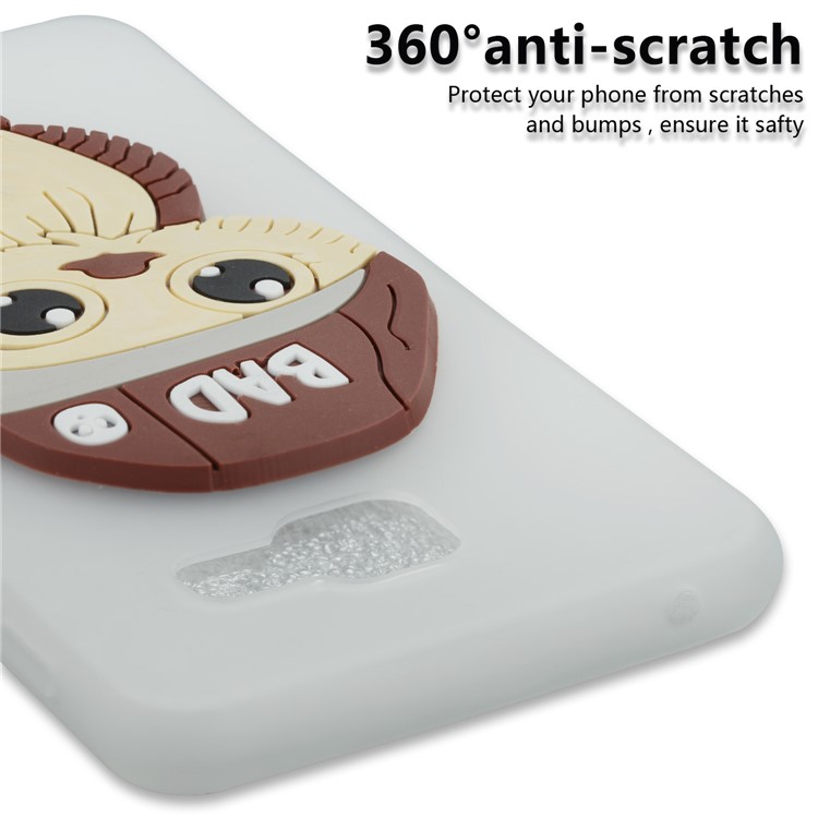 Cute 3D Male Owl Pattern Soft TPU Cover for Samsung Galaxy A3 SM-A310F (2016) - White-2