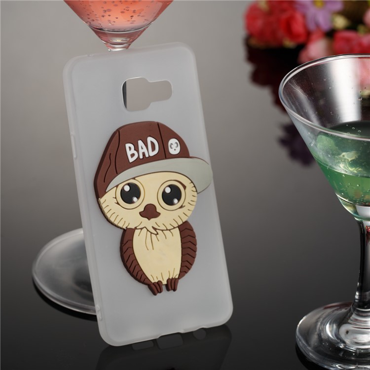 Cute 3D Male Owl Pattern Soft TPU Cover for Samsung Galaxy A3 SM-A310F (2016) - White-3