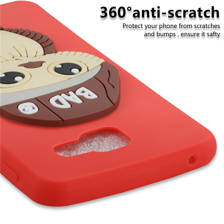Cute 3D Male Owl Pattern Soft TPU Shell for Samsung Galaxy A3 SM-A310F (2016) - Red-2