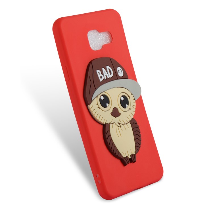 Cute 3D Male Owl Pattern Soft TPU Shell for Samsung Galaxy A3 SM-A310F (2016) - Red-5