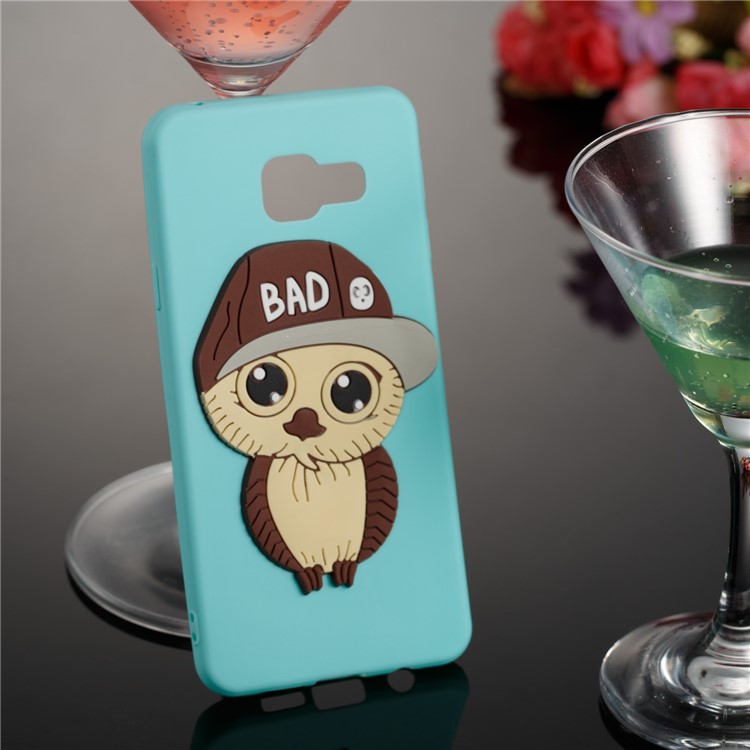 Cute 3D Male Owl Pattern TPU Phone Cover for Samsung Galaxy A3 SM-A310F (2016) - Baby Blue-3