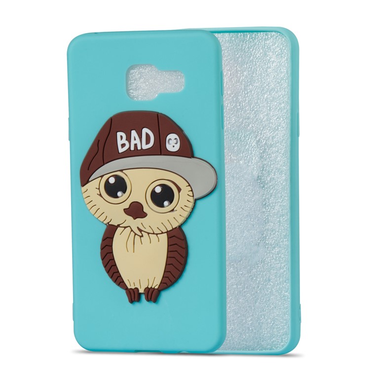 Cute 3D Male Owl Pattern TPU Phone Cover for Samsung Galaxy A3 SM-A310F (2016) - Baby Blue-4