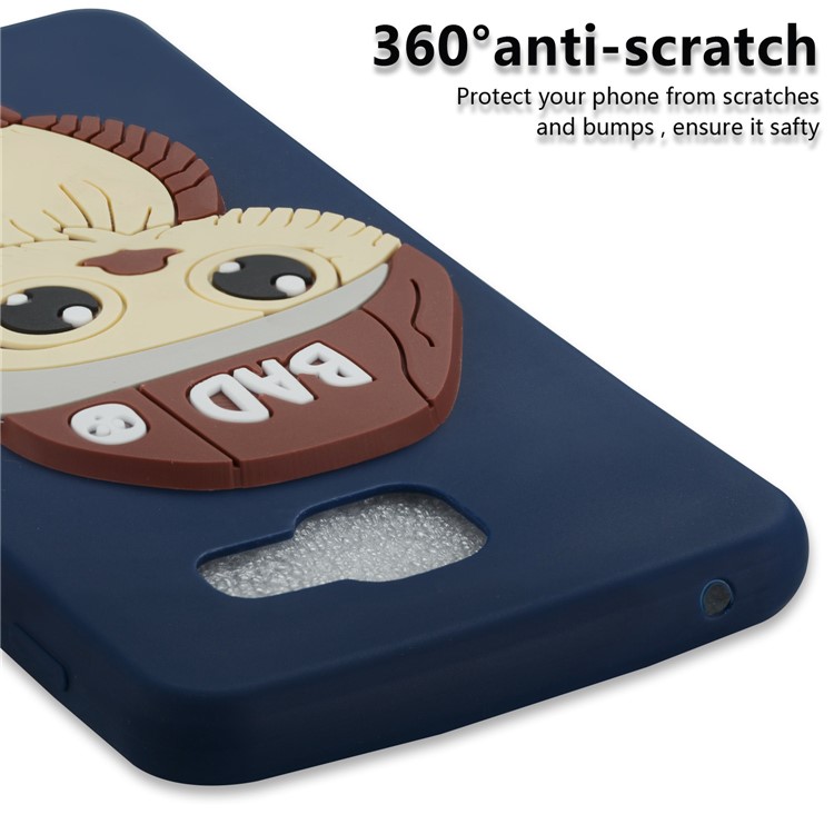 Cute 3D Male Owl Pattern TPU Cellphone Case for Samsung Galaxy A3 SM-A310F (2016) - Dark Blue-2