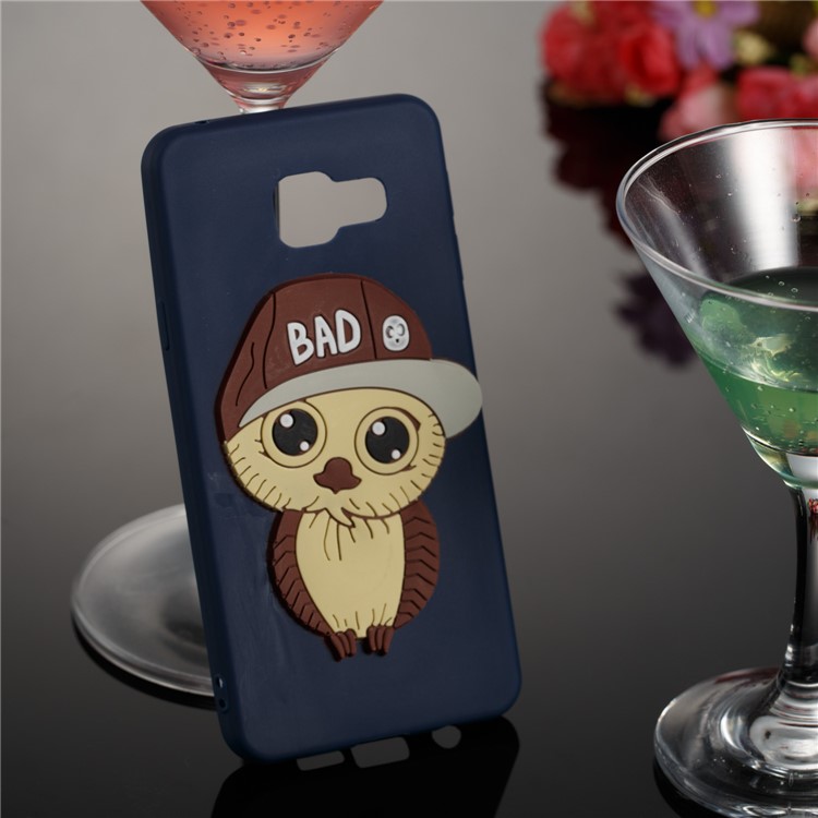 Cute 3D Male Owl Pattern TPU Cellphone Case for Samsung Galaxy A3 SM-A310F (2016) - Dark Blue-3