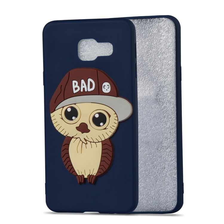 Cute 3D Male Owl Pattern TPU Cellphone Case for Samsung Galaxy A3 SM-A310F (2016) - Dark Blue-4