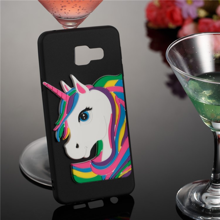 Lovely 3D Unicorn Pattern TPU Case for Samsung Galaxy A3 SM-A310F (2016) - Black-3