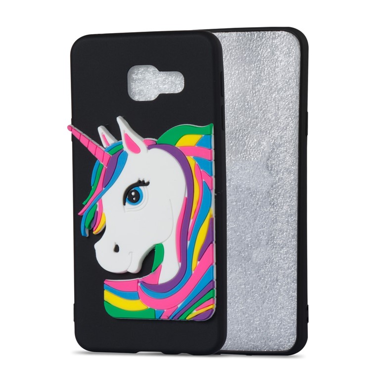 Lovely 3D Unicorn Pattern TPU Case for Samsung Galaxy A3 SM-A310F (2016) - Black-4