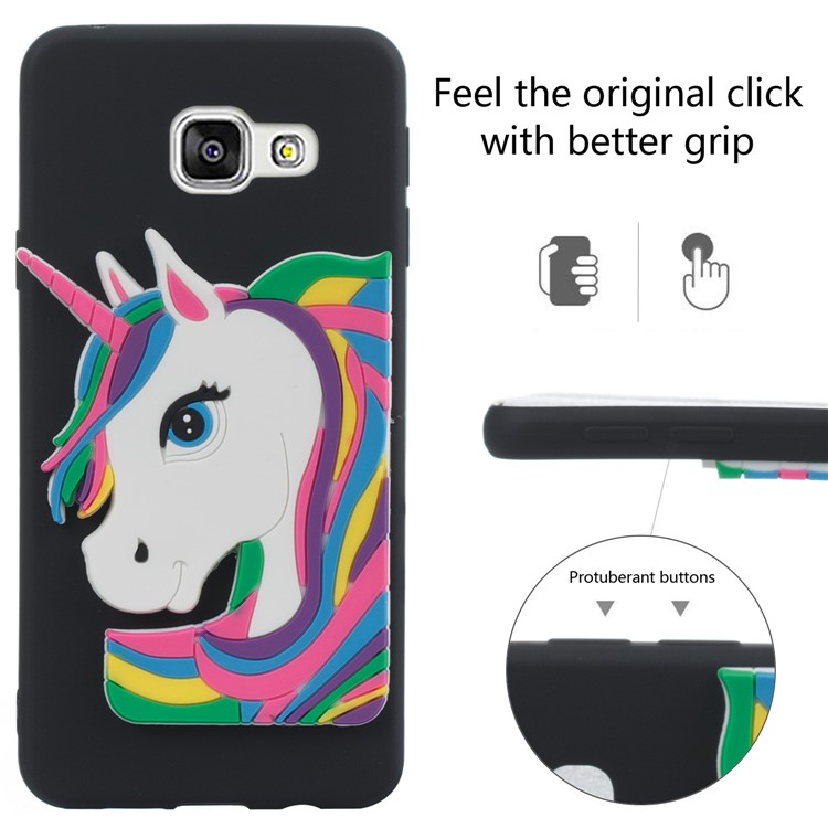 Lovely 3D Unicorn Pattern TPU Case for Samsung Galaxy A3 SM-A310F (2016) - Black-6