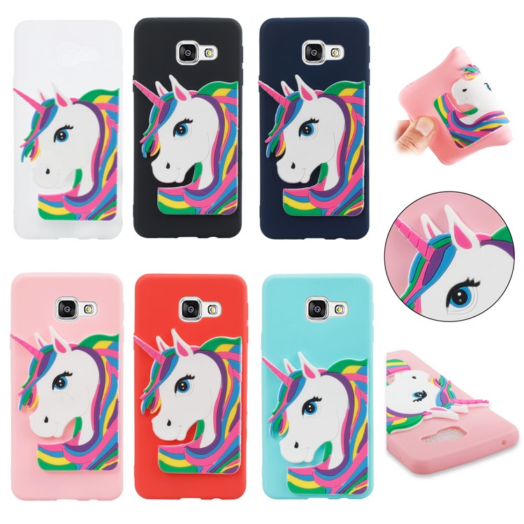 Lovely 3D Unicorn Pattern TPU Case for Samsung Galaxy A3 SM-A310F (2016) - Black-7