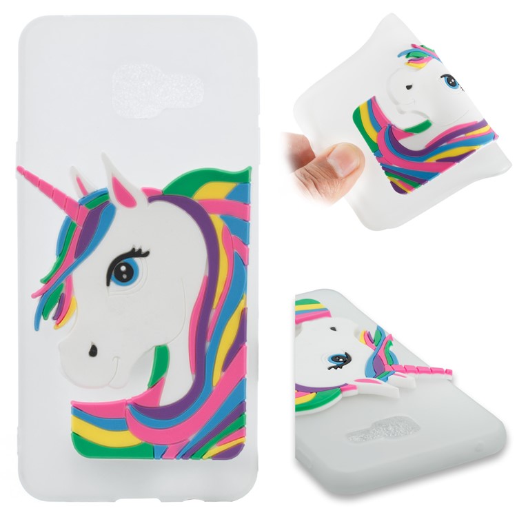 Lovely 3D Unicorn Pattern TPU Cover Case for Samsung Galaxy A3 SM-A310F (2016) - White-1