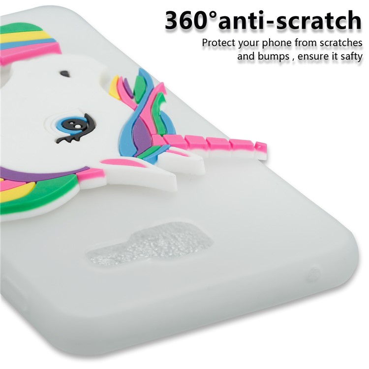 Lovely 3D Unicorn Pattern TPU Cover Case for Samsung Galaxy A3 SM-A310F (2016) - White-2
