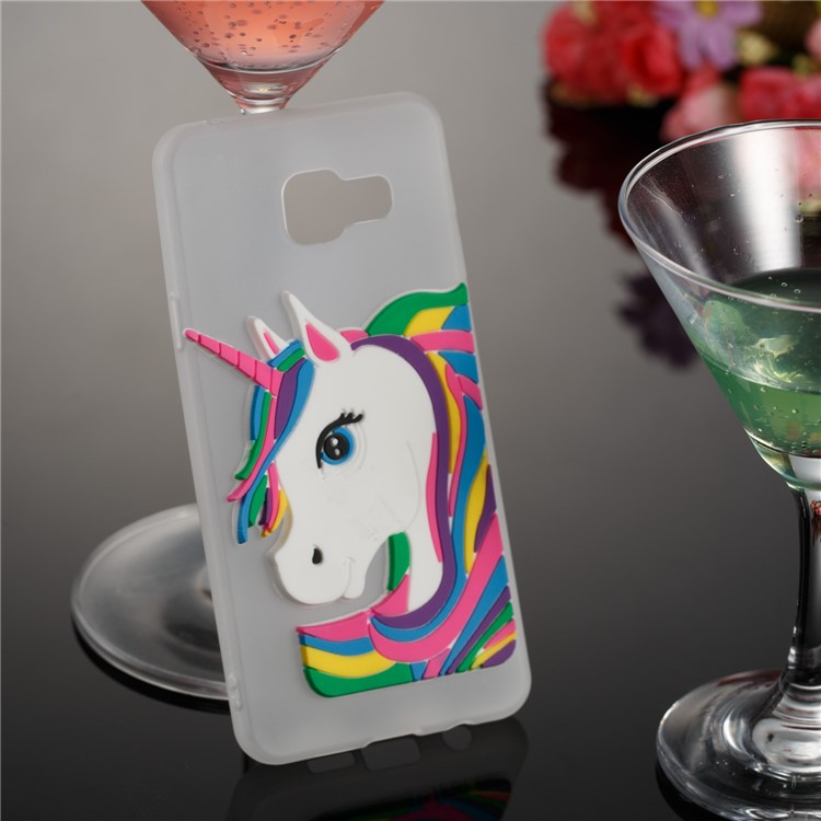 Lovely 3D Unicorn Pattern TPU Cover Case for Samsung Galaxy A3 SM-A310F (2016) - White-3