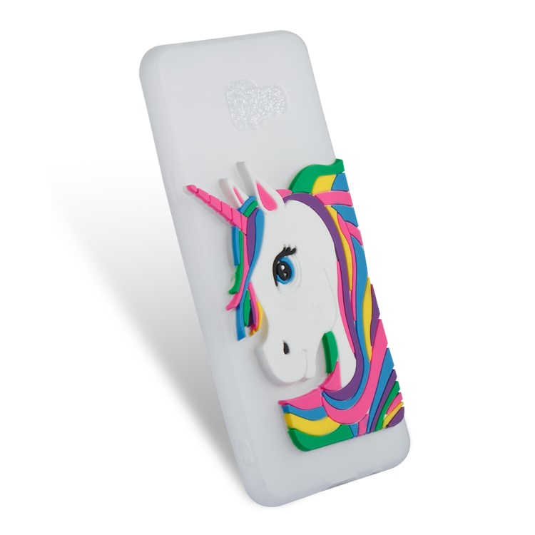 Lovely 3D Unicorn Pattern TPU Cover Case for Samsung Galaxy A3 SM-A310F (2016) - White-5
