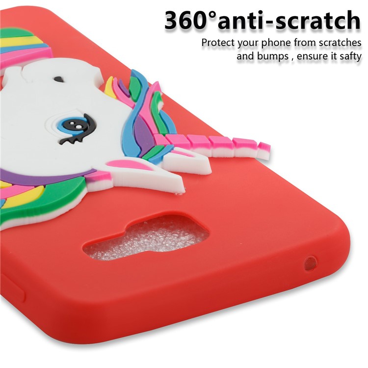 Lovely 3D Unicorn Pattern TPU Protection Case for Samsung Galaxy A3 SM-A310F (2016) - Red-2