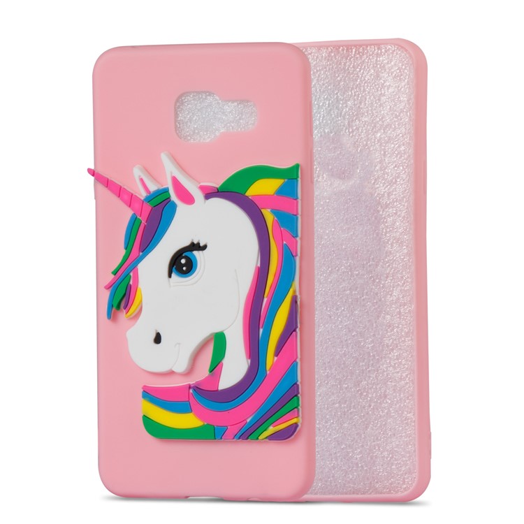Lovely 3D Unicorn Pattern TPU Phone Shell Case for Samsung Galaxy A3 SM-A310F (2016) - Pink-4