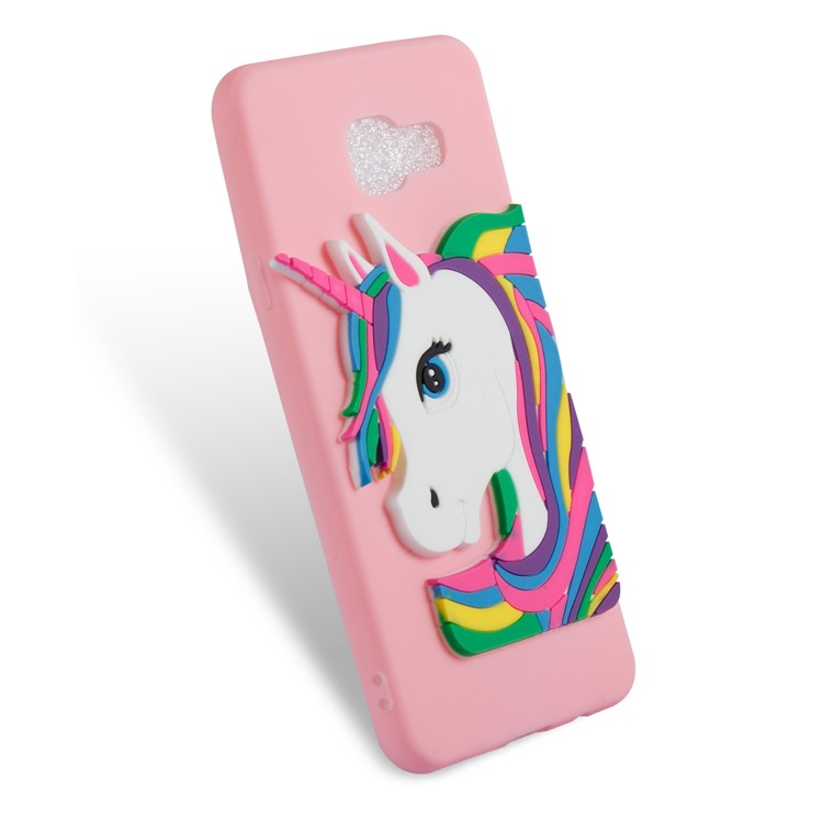Lovely 3D Unicorn Pattern TPU Phone Shell Case for Samsung Galaxy A3 SM-A310F (2016) - Pink-5