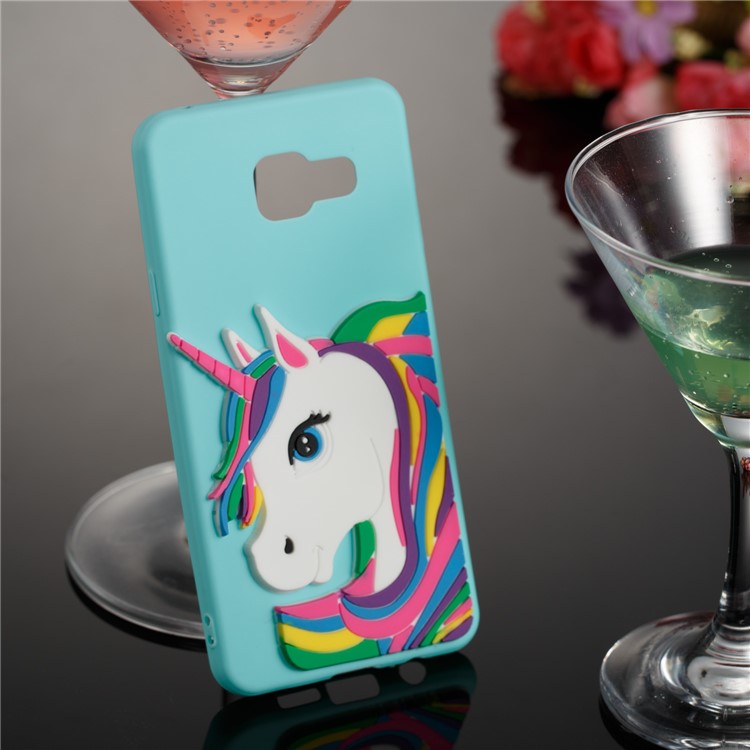 Lovely 3D Unicorn Pattern TPU Soft Case for Samsung Galaxy A3 SM-A310F (2016) - Baby Blue-3