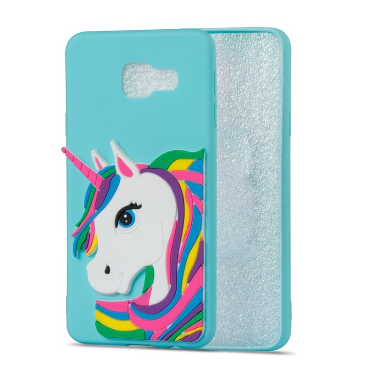 Lovely 3D Unicorn Pattern TPU Soft Case for Samsung Galaxy A3 SM-A310F (2016) - Baby Blue-4