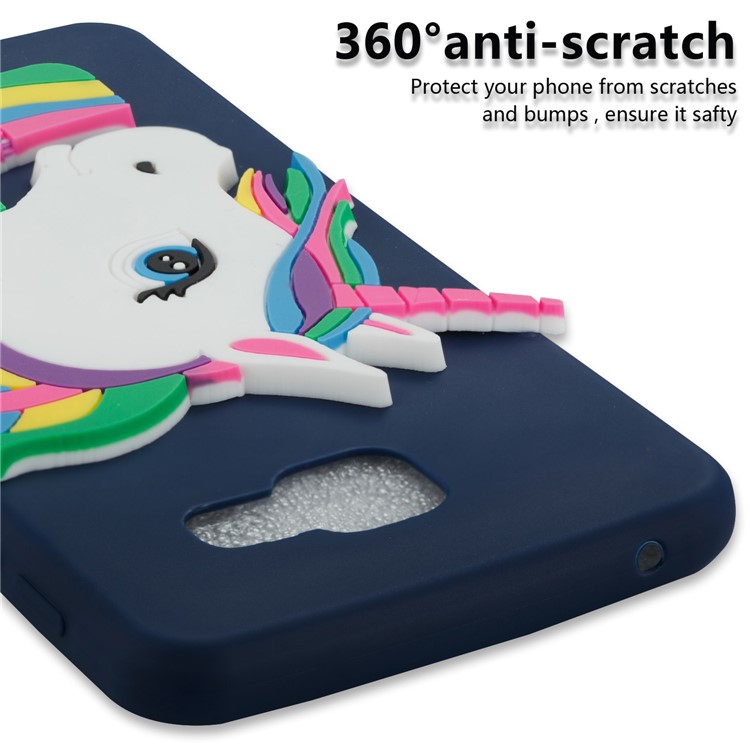 Lovely 3D Unicorn Pattern TPU Shell Cover Case for Samsung Galaxy A3 SM-A310F (2016) - Dark Blue-2