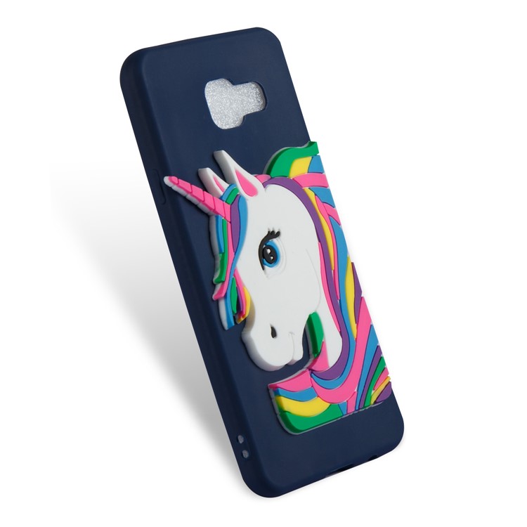 Lovely 3D Unicorn Pattern TPU Shell Cover Case for Samsung Galaxy A3 SM-A310F (2016) - Dark Blue-5