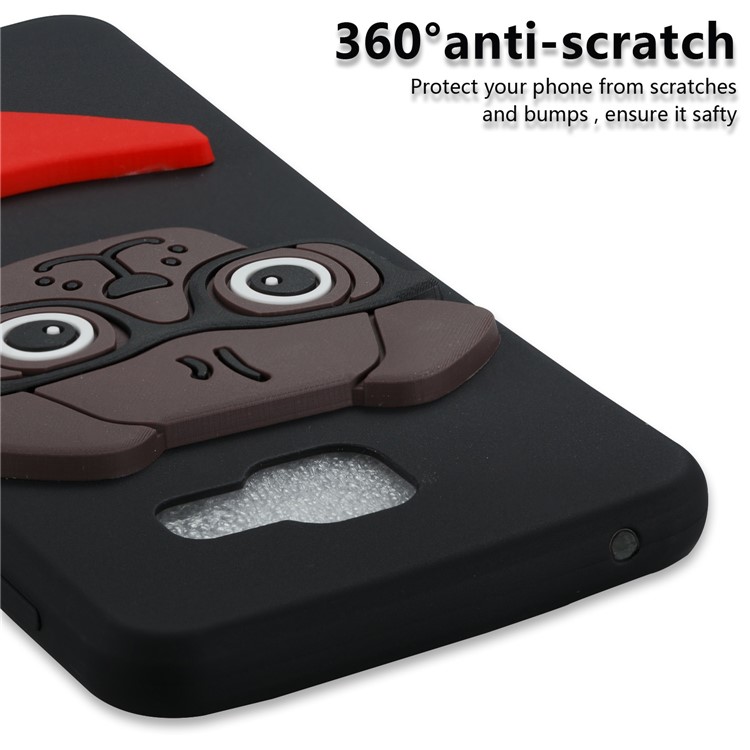 Lovely 3D Dog Pattern TPU Case for Samsung Galaxy A3 SM-A310F (2016) - Black-2