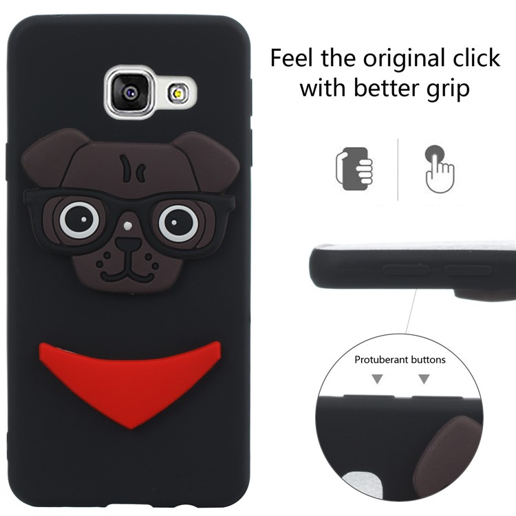 Lovely 3D Dog Pattern TPU Case for Samsung Galaxy A3 SM-A310F (2016) - Black-3