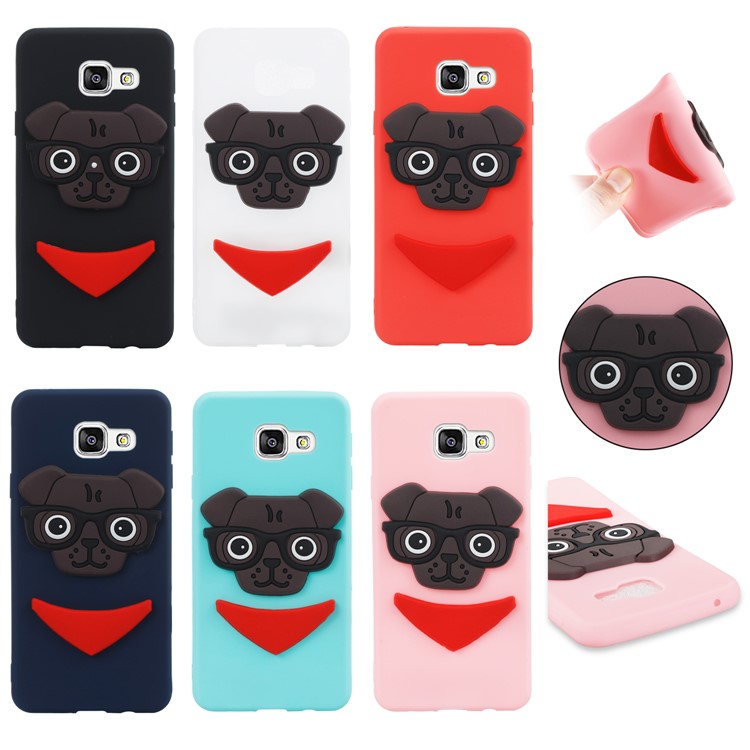 Lovely 3D Dog Pattern TPU Case for Samsung Galaxy A3 SM-A310F (2016) - Black-7