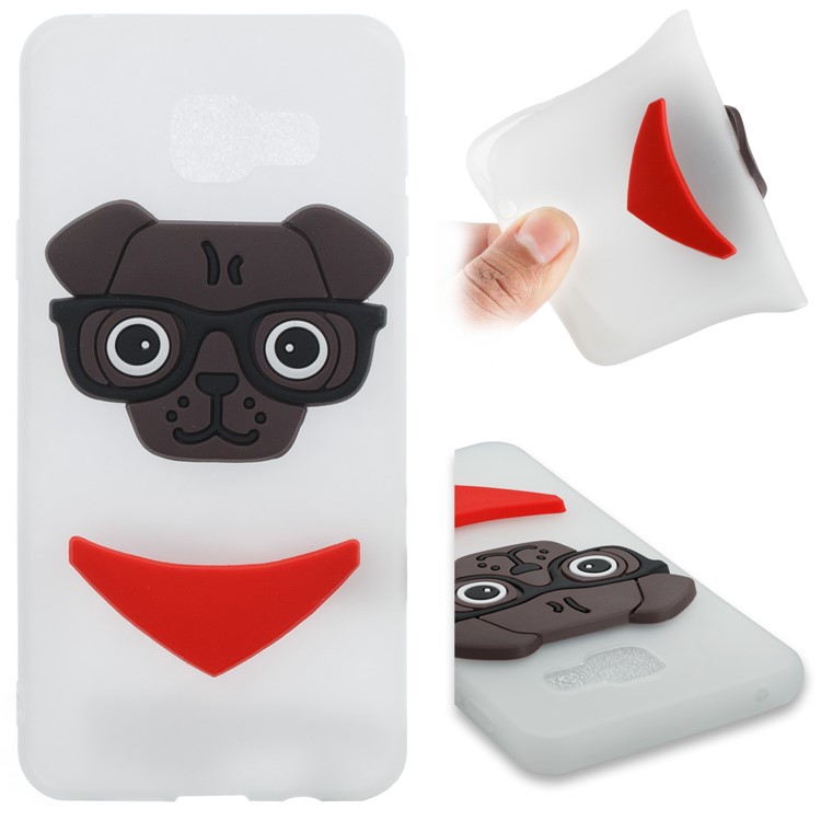 Lovely 3D Dog Pattern TPU Shell Case for Samsung Galaxy A3 SM-A310F (2016) - White-1