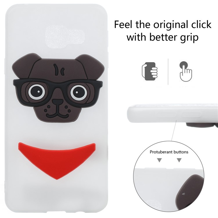 Lovely 3D Dog Pattern TPU Shell Case for Samsung Galaxy A3 SM-A310F (2016) - White-3