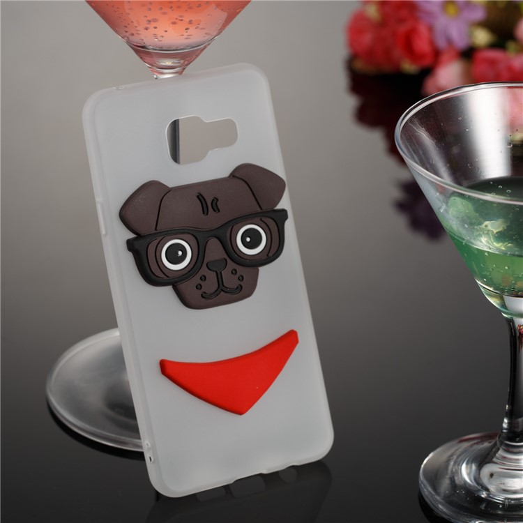 Lovely 3D Dog Pattern TPU Shell Case for Samsung Galaxy A3 SM-A310F (2016) - White-4