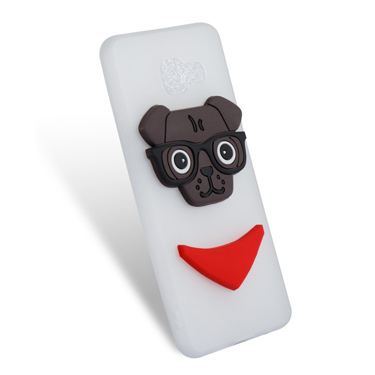 Lovely 3D Dog Pattern TPU Shell Case for Samsung Galaxy A3 SM-A310F (2016) - White-6