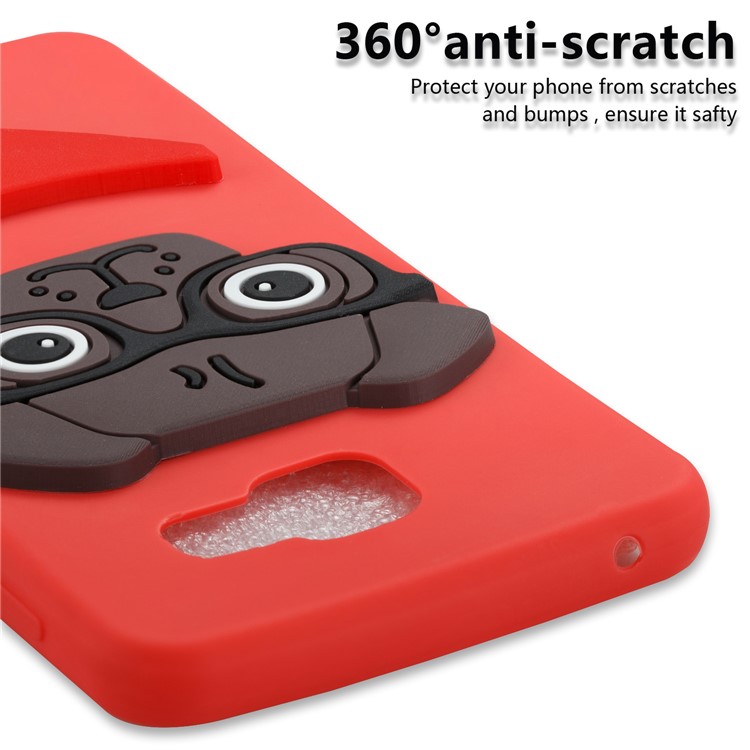 Lovely 3D Dog Pattern TPU Cover for Samsung Galaxy A3 SM-A310F (2016) - Red-2
