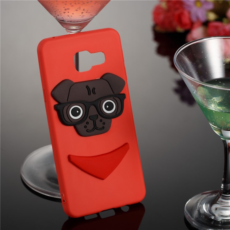 Lovely 3D Dog Pattern TPU Cover for Samsung Galaxy A3 SM-A310F (2016) - Red-4