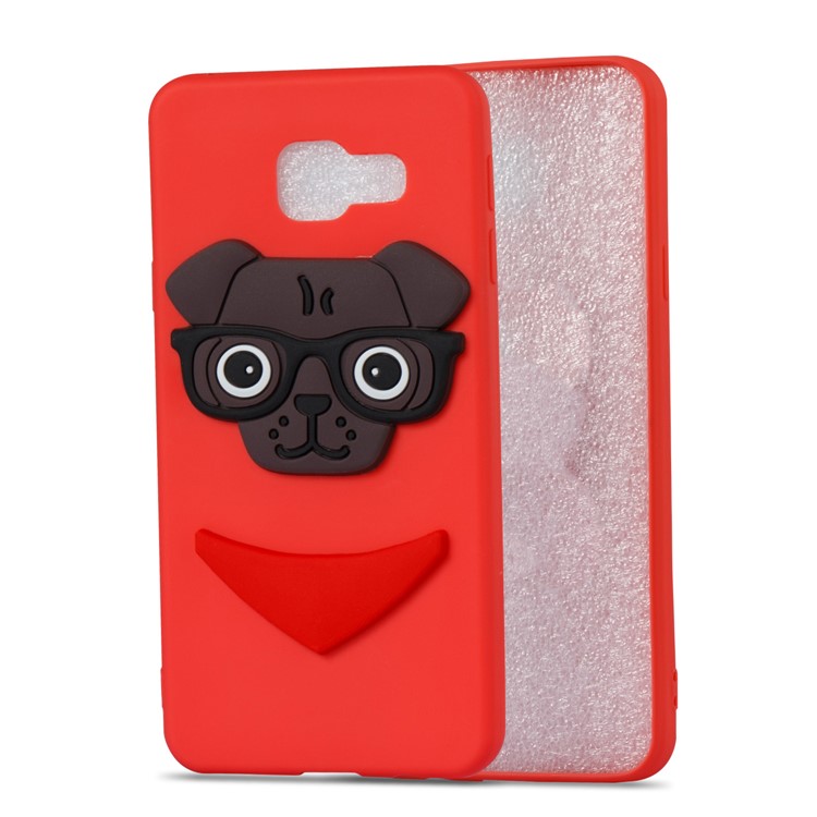 Lovely 3D Dog Pattern TPU Cover for Samsung Galaxy A3 SM-A310F (2016) - Red-5