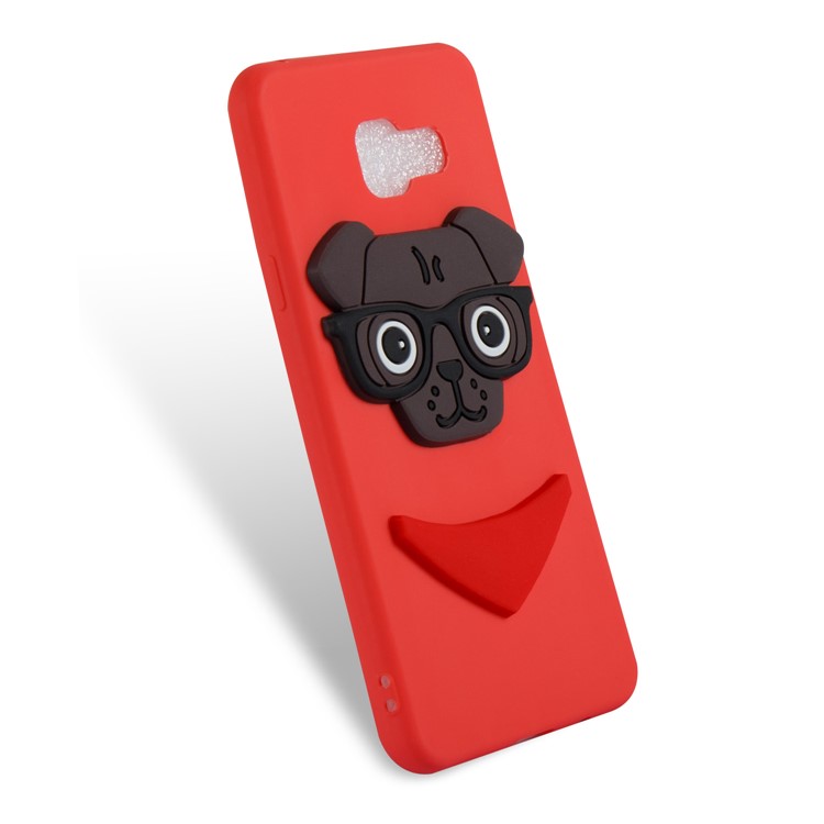 Lovely 3D Dog Pattern TPU Cover for Samsung Galaxy A3 SM-A310F (2016) - Red-6