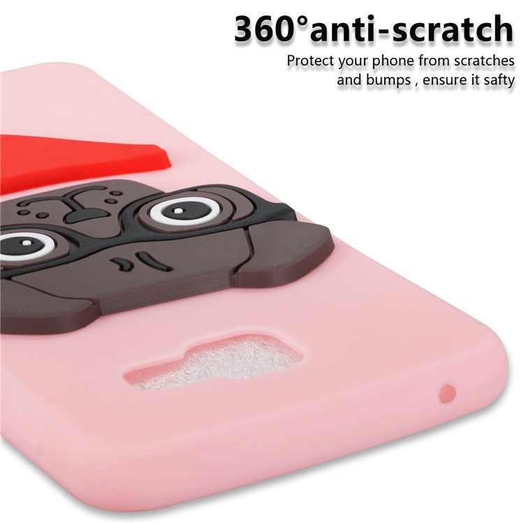 Lovely 3D Dog Pattern TPU Shell Cover Case for Samsung Galaxy A3 SM-A310F (2016) - Pink-2