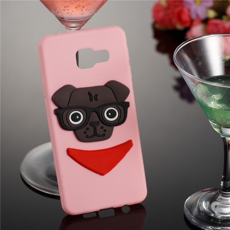 Lovely 3D Dog Pattern TPU Shell Cover Case for Samsung Galaxy A3 SM-A310F (2016) - Pink-4