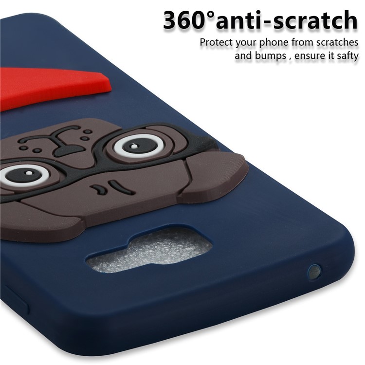 Lovely 3D Dog Pattern TPU Flexible Case for Samsung Galaxy A3 SM-A310F (2016) - Dark Blue-2