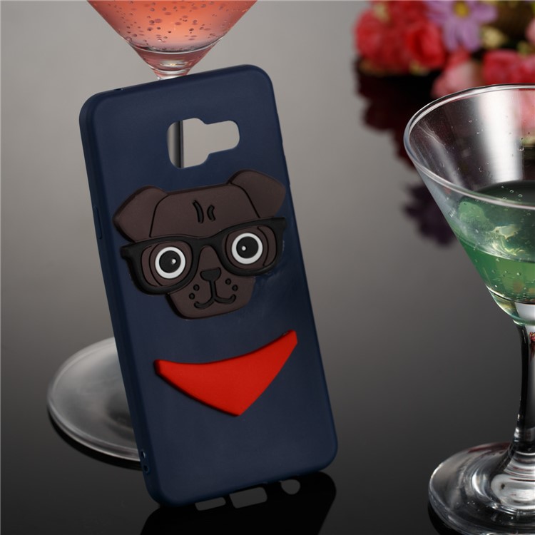 Lovely 3D Dog Pattern TPU Flexible Case for Samsung Galaxy A3 SM-A310F (2016) - Dark Blue-4