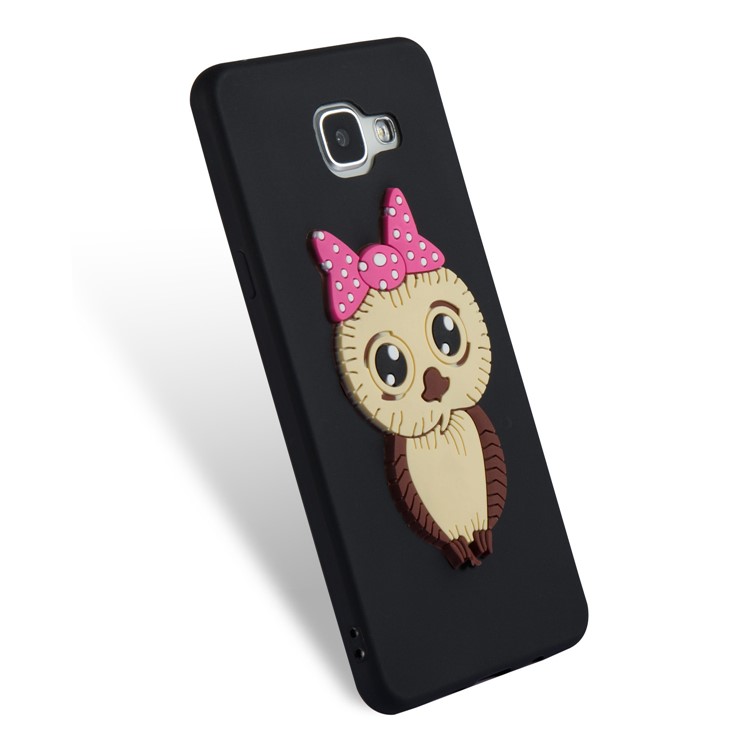 Lovely 3D Female Owl with Bowknot TPU Case for Samsung Galaxy A5 SM-A510F (2016) - Black-6