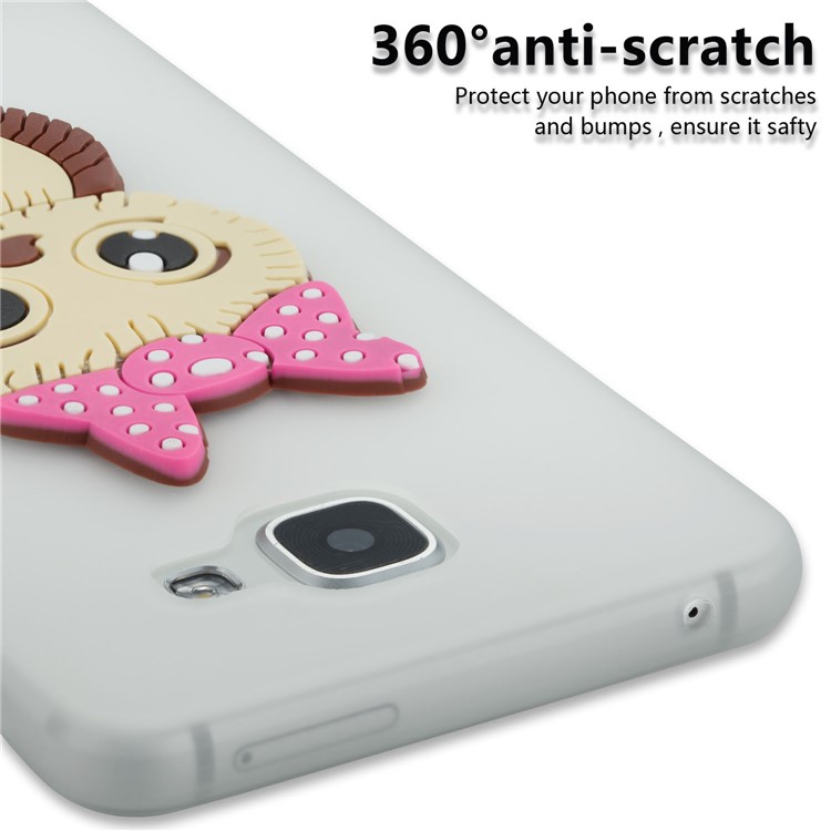 Lovely 3D Female Owl with Bowknot TPU Cover for Samsung Galaxy A5 SM-A510F (2016) - White-2