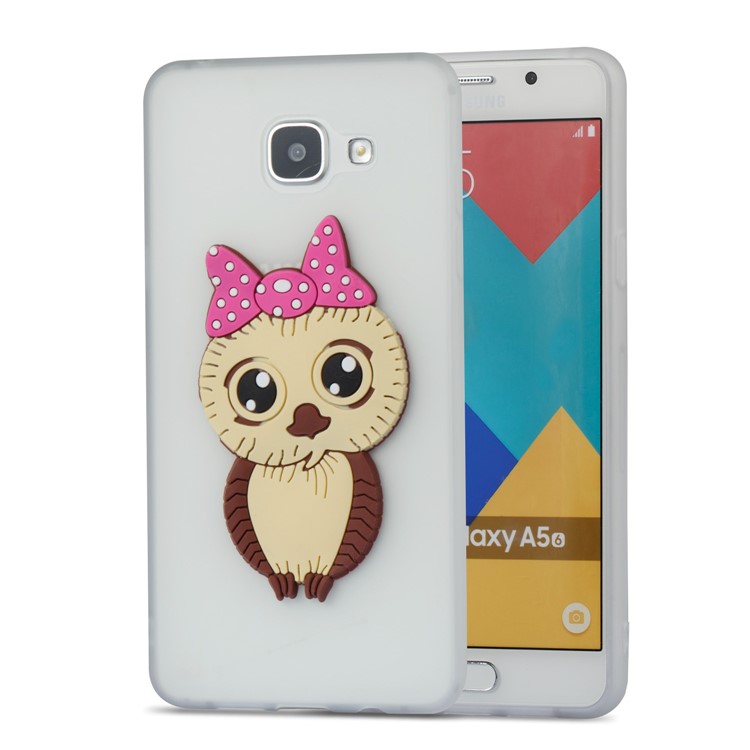Lovely 3D Female Owl with Bowknot TPU Cover for Samsung Galaxy A5 SM-A510F (2016) - White-4