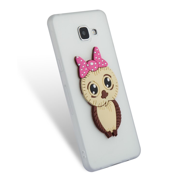 Lovely 3D Female Owl with Bowknot TPU Cover for Samsung Galaxy A5 SM-A510F (2016) - White-5