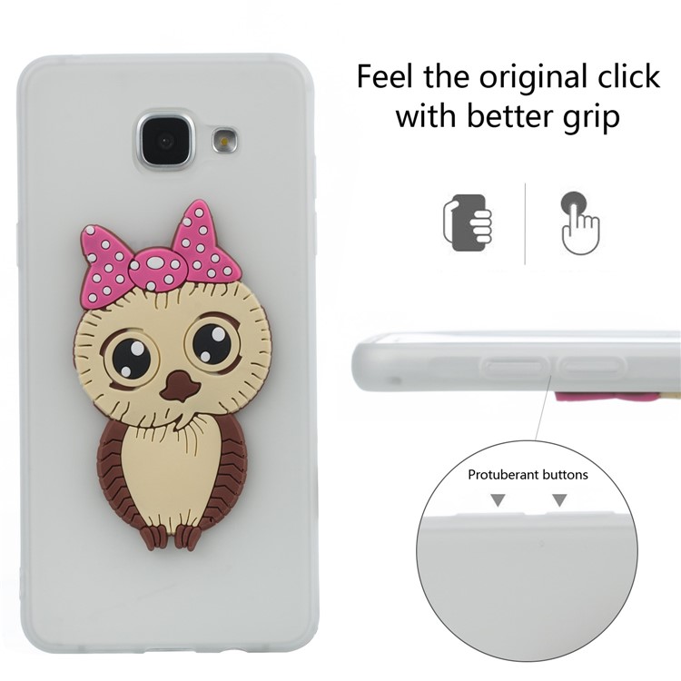 Lovely 3D Female Owl with Bowknot TPU Cover for Samsung Galaxy A5 SM-A510F (2016) - White-6