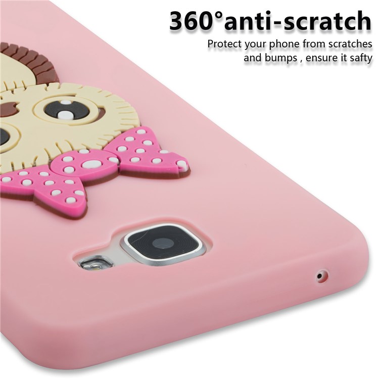 Lovely 3D Female Owl with Bowknot TPU Gel Casing for Samsung Galaxy A5 SM-A510F (2016) - Pink-2