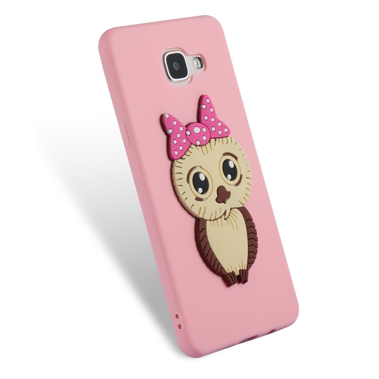 Lovely 3D Female Owl with Bowknot TPU Gel Casing for Samsung Galaxy A5 SM-A510F (2016) - Pink-5