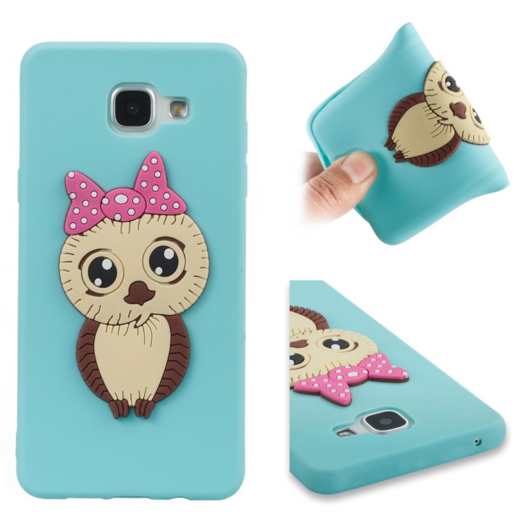 Lovely 3D Female Owl with Bowknot TPU Mobile Cover for Samsung Galaxy A5 SM-A510F (2016) - Baby Blue-1
